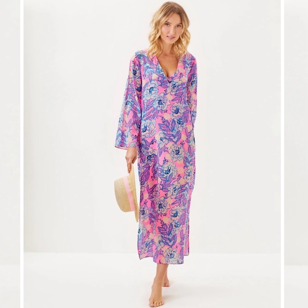Lilly Pulitzer Perry Long Sleeve Maxi Cover-Up in Totally Koalafied Sz S